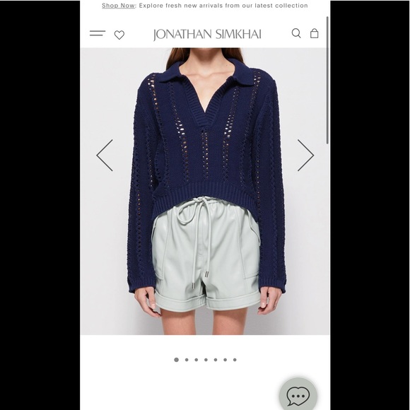 Jonathan Simkhai Berenice Directional Rib Cotton Blend Sweater - Picture 3 of 7